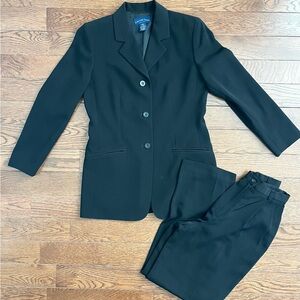 Charter Club Elegant Black Jacket and Pants Suit